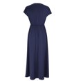thumbnail image 4 of Birdeem Robes pour Femmes Robe Longue Sans Manches Aguichant Couleur Unie avec Ourlet Ample Col en V, 4 of 10