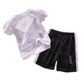 thumbnail image 2 of TopLLC Ensembles de Blouses et Chemises à Manches Courtes Col Rond Mode Garçon Décontracté Manches Courtes Hauts Col Rond Short Costume de Sport Ensemble Fille, 2 of 3