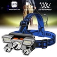 thumbnail image 4 of Graflsoa USB Rechargeable LED Headlamp with 5 Bright Lights, Adjustable Brightness for Outdoor Activities, Waterproof ABS Material, 18650 Battery, 1000m Range, Blue, 4 of 6