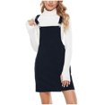 thumbnail image 1 of KIHOUT Salopette Tablier pour Femmes Été Bretelles Ajustables Robe Courte Côtelée pour Dames avec Poches, 1 of 6