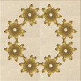 thumbnail image 1 of Ahgly Company Machine Washable Indoor Square Transitional Vanilla Gold Area Rugs, 4' Square, 1 of 7