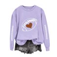 thumbnail image 2 of Meichang Chandail de Football pour Femmes, Coupe Ample, Manches Longues, Col Ras du Cou, Chandails Graphiques, Coupe Ample, Automne Hiver, Chandail à Enfiler Décontracté, Vêtements pour le Dimanche Jour de Match, 2 of 5