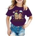 thumbnail image 1 of LYHaoo T-Shirt à Manches Courtes Ample et Décontracté pour Filles, Col Rond, Imprimé à Motif d'Animaux de Dessin Animé, T-Shirts à Col Rond Tailles 8-10 Ans, 1 of 3