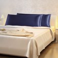 thumbnail image 2 of PiccoCasa Satin Body Pillowcases 2 Pcs Soft with Zipper Closure Navy 20"x48", 2 of 7