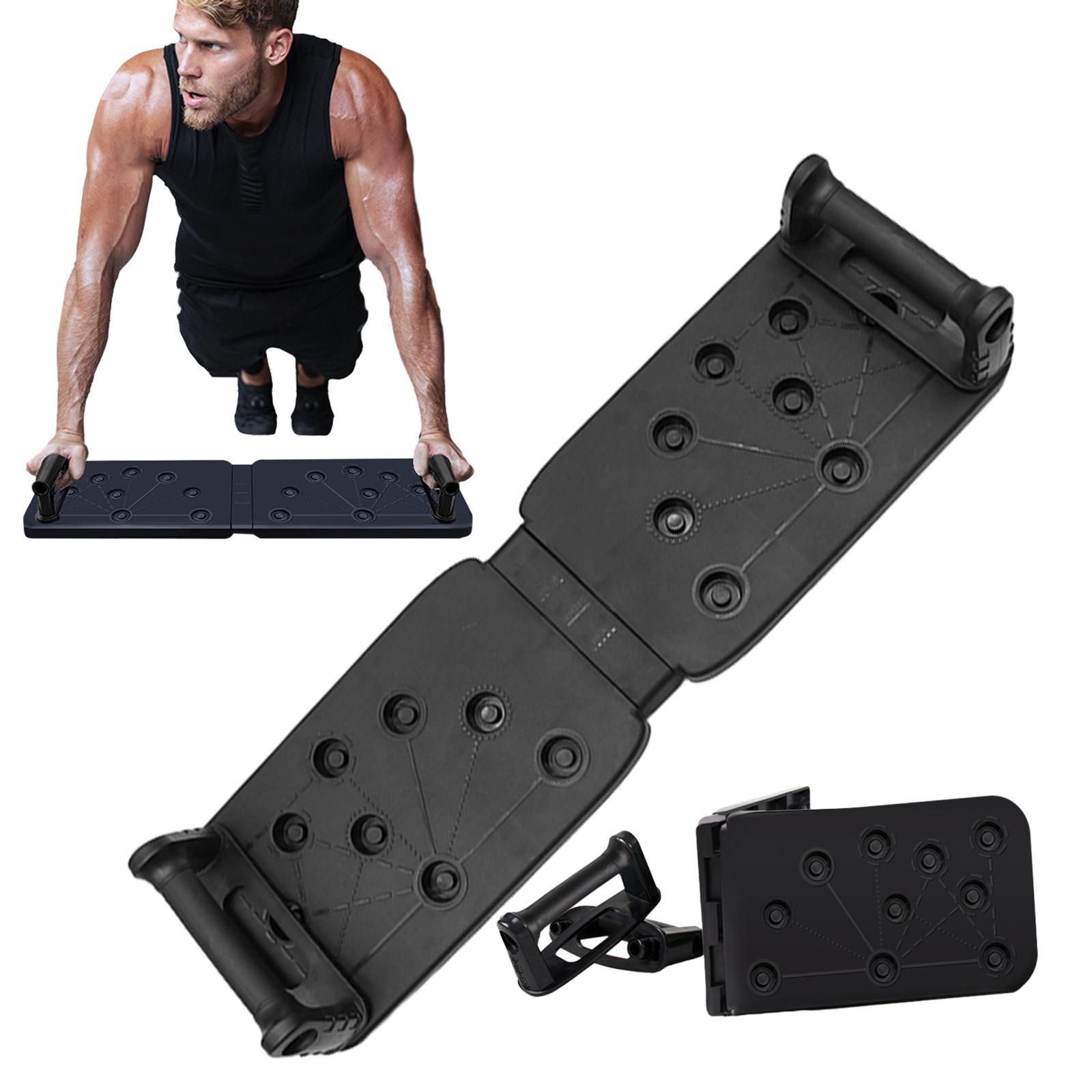 Mefallenssiah Floor Chest Muscle Training Board -Fitness Rack and Multifunctional Strength Training Equipment- Floor Push Up System- Portable- Home for Men- Women