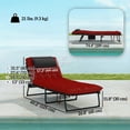 thumbnail image 3 of Outsunny Chaise Longue Pliante avec Coussin, Chaise de Bronzage Inclinable, Rouge Vin, 3 of 10
