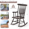 thumbnail image 3 of Gymax 2PCS Wooden Rocking Chair Single Rocker Indoor Garden Patio Yard Coffee, 3 of 7