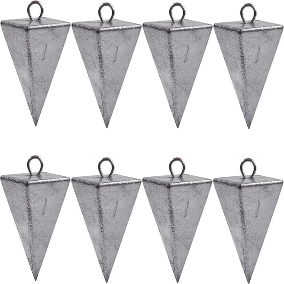 CNKOO Pyramid Sinkers Lot de 4 Poids de Pêche 32 oz pour Équipement de Surf en Eau Salée Attirail