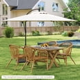 thumbnail image 4 of Costway Parasol Déporté de Patio 10 Pi avec 8 Baleines, Base en Croix, Inclinable, Beige, 4 of 10
