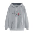 thumbnail image 1 of zanvin Hoodies for Teen Girls Cute Heart Graphic Pullover Tops Oversized Drawstring Sweatshirts Comfy Top, 1 of 3