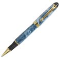 thumbnail image 2 of Abcsea Stylo à Bille Roulante Style Classique Bordure Dorée - Bleu et Blanc, 2 of 5