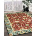 thumbnail image 2 of Ahgly Company Tapis d'Intérieur Carrés Abstraits Rouges Orientaux, 6 Pieds Carré, 2 of 6