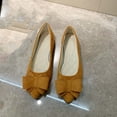 thumbnail image 1 of Cameland Chaussures Confortables pour Femmes Décontractées Nouvelles à Bouche Peu Profonde en Suède avec Nœud à Enfiler Chaussures Plates, 1 of 3