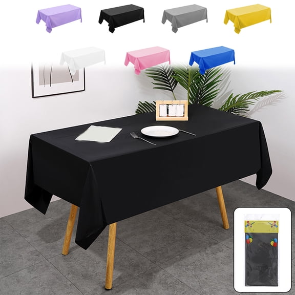 Disposable Plastic Tablecloth for Parties, Picnics and Events 54 x 108 Inches