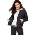 thumbnail image 3 of INSPIRE CHIC Vestes Matelassées pour Femmes Col Montant Fermeture Éclair Manches Raglan Blouson Bomber, 3 of 6