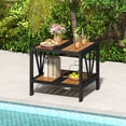 thumbnail image 2 of Gymax 2PCS Outdoor Side Table 2-Tier Coffee End Table w/ 1.57'' Umbrella Hole Storage Shelf, 2 of 10
