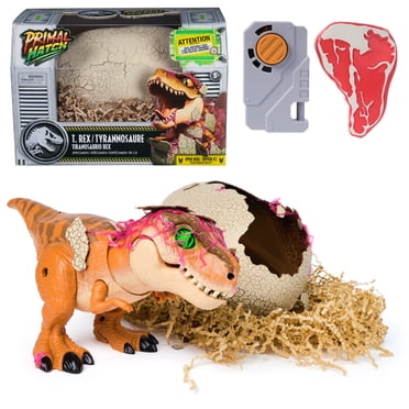 Jurassic World Primal Hatch, Jouet dinosaure interactif et œuf, Faites éclore et dressez votre propre bébé dinosaure avec plus de 100 effets sonores et réactions, jouets pour enfants à partir de 5 ans