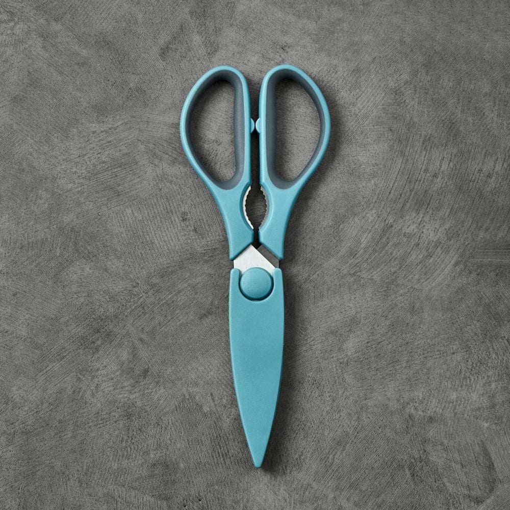 Thyme & Table Ciseaux de cuisine en acier inoxydable avec gaine Bleu