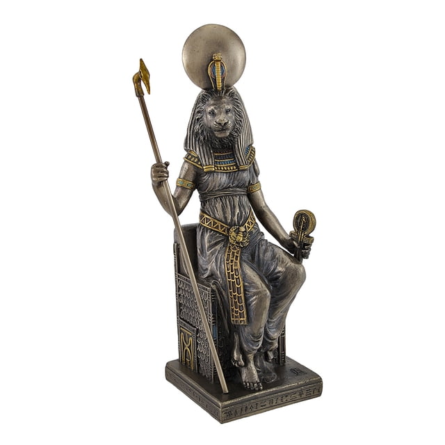 Egyptian Goddess Sekhmet Sitting on Throne Statue