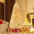 thumbnail image 4 of Gymax 6 FT Pre-Lit Artificial Christmas Tree Silver Tinsel Hinged Xmas Tree, 4 of 10