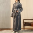 thumbnail image 1 of Gift TIMIFIS Mens Womens Robe Soft Plush Fleece Hooded Bathrobe, Full Length Long Warm Lounge Robe Spa Bath Robe with Hood pring/Summer, 1 of 6