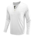 thumbnail image 4 of Pompotops Hommes Manches Longues Musclé Robuste Basique Uni Couleur Unie Blouse T-Shirt Haut Manches Longues Col Rond Blouses et Chemises en Solde, 4 of 5