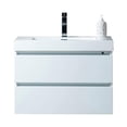 thumbnail image 4 of Vanity Art 30 Inches LED Single Sink Wall Mounted Bathroom Vanity Set 2 Drawers Storage Cabinet White Engineered Top Undermount Rectangle Sink, 4 of 8