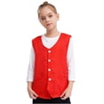 thumbnail image 1 of renvena Kids Button Volunteer Activity Vest Button Up Irregular Hem Waistcoat Sleeveless Waiter Red XL/13, 1 of 10