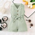 thumbnail image 2 of Wdgfv Ensemble pour Tout-Petite Fille Barboteuse Sans Manches Combinaison une Pièce Justaucorps Barboteuse Vêtements d'Été Vert 12-18 Mois, 2 of 6