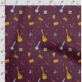 thumbnail image 3 of Soimoi Musical Instruments Print,Cotton Poplin, Sewing Fabric Sold by The Yard 42 Inch Wide,Sewing Craft Quilting/Quilt Making Fabric, Wine, 3 of 5