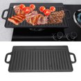 thumbnail image 4 of Cast Iron Reversible Grill Griddle，Double Sided Grill Pan Perfect for Gas Grills and Stove Tops, Rectangular Baking Flat and Ribbed Griddle Plate, 4 of 5