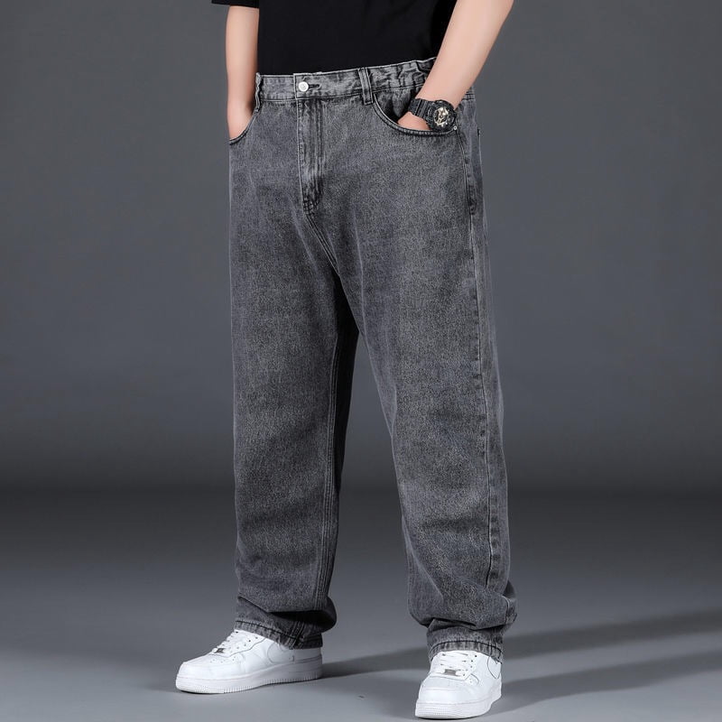 10XL Oversize Jeans Men Fashion Streetwear Plus Size Cotton Loose Jeans Pants Casual Cargo Pants Breathable Big Fat Trousers tzw