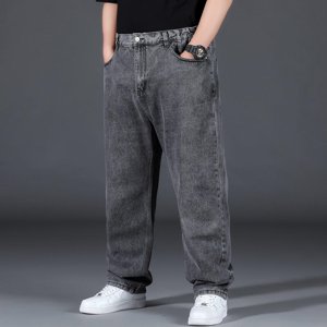 10XL Oversize Jeans Men Fashion Streetwear Plus Size Cotton Loose Jeans Pants Casual Cargo Pants Breathable Big Fat Trousers tzw