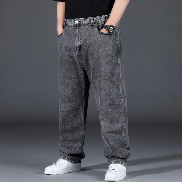 Jeans Oversize 10TG Hommes Mode Mode Urbaine Grande Taille Coton Jeans Amples Pantalons Décontractés Cargo Pantalons Respirants Gros Gros tzw