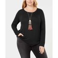 thumbnail image 2 of INC T-Shirt de Base Côtelé pour Femmes, Noir, Grande Taille, 2X, 2 of 4