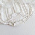 thumbnail image 4 of WEAIXIMIUNGChristmas Girls Fly Sleeve Floral Embroider Ruffle Tulle Lace Romper Bodysuits 6-9 Months, 4 of 8