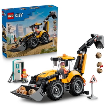 LEGO City Yellow Backhoe Loader - Building Toy for Boys & Girls, Ages 7+ - Construction Toy for Kids with Functional Bucket & Backhoe - Gift for Birthdays - 60480