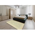 thumbnail image 4 of Ahgly Company Indoor Round Abstract Brown Gold Oriental Area Rugs, 3' Round, 4 of 6