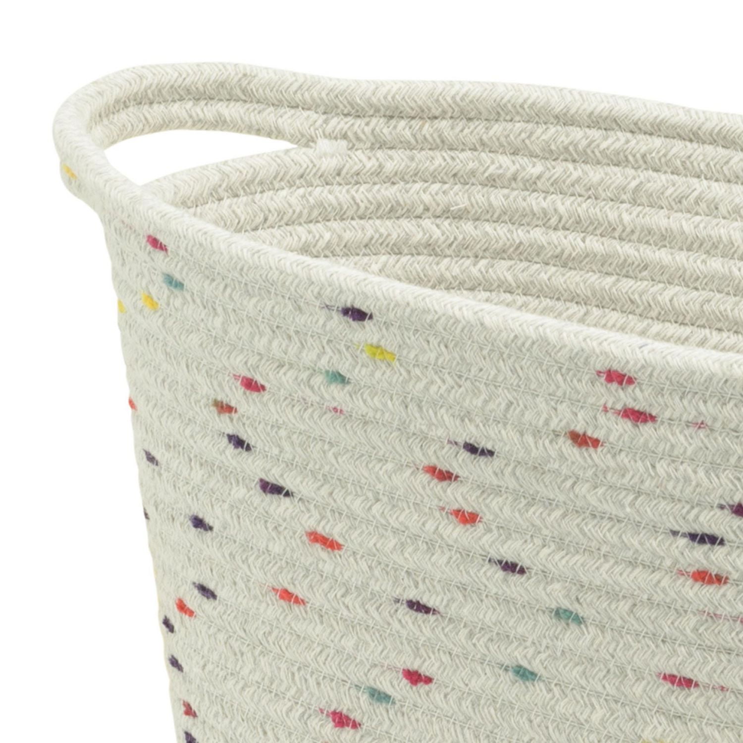 Zenna Home Cotton Rope Storage Basket, Light Grey