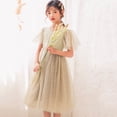 thumbnail image 4 of Robe Fille Enfant à Volants Robe Bébé en Tulle Robe d'Été pour Filles Robe de Demoiselle d'Honneur Tenue Tout-Petit Nouveau-Né Bébé Fille 8-9 Ans, 4 of 5
