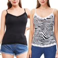 thumbnail image 1 of Charmo Women's Lace Camisole Adjustable Spaghetti Strap Tank Tops 2 Pack, 1 of 5