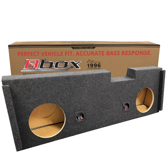 Bbox Dual 10" Sealed Carpeted Subwoofer Enclosure - Fits 2007 - 2013 Chevrolet / GMC Silverado / Sierra Crew Cab - Subwoofer Box Improves Audio Quality, Sound & Bass - Charcoal