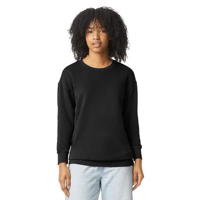 Comfort Colors 1466 Chandail en Molleton Léger en Polaire Col Rond-Noir-TG