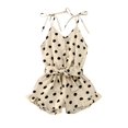 thumbnail image 1 of Diconna Girls Playsuit with Belt, Polka Dot Romper, Ruffles Strap Jumpsuit, 1 of 6