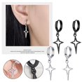 thumbnail image 4 of Hollow Dangle Earring Star Small Hoop Earring Teen Girls Huggiฅ Dainty, 4 of 8