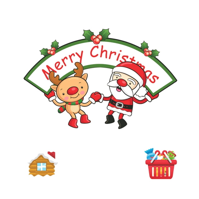 Christmas Static Sticker Fridge Window PVC Decal Home Office Shop Self-adhesive Decoration, Sign
