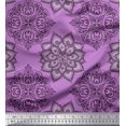 thumbnail image 1 of Soimoi Rayon Fabric Floral Mandala Printed Fabric 1 Yard 56 Inch Wide, 1 of 3