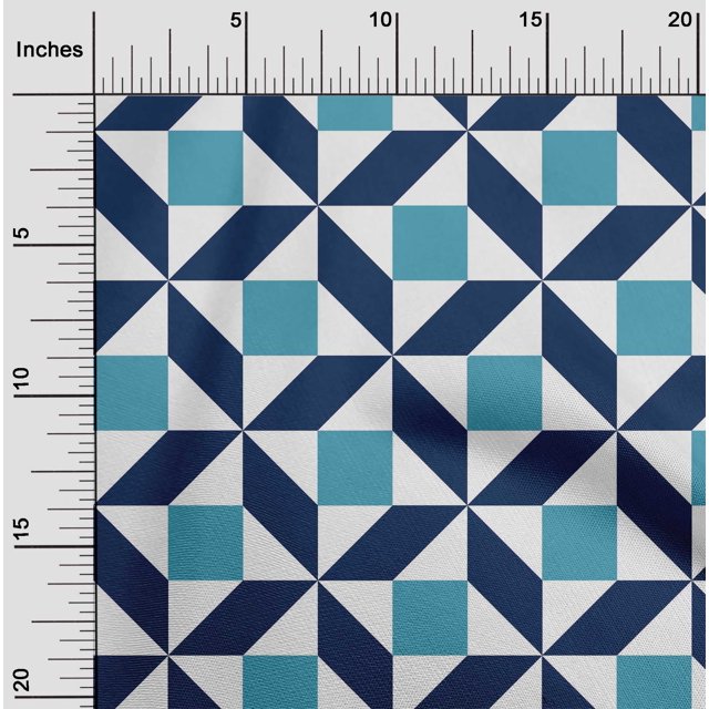 oneOone Polyester Lycra Fabric Triangle|Parallelogram & Square Geometric Print Sewing Fabric BTY 56 Inch Wide