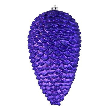 Vickerman N187266D Ornement de Noël Pomme de Pin Pailletée Mate Violette 7 Po. 4 par Sac