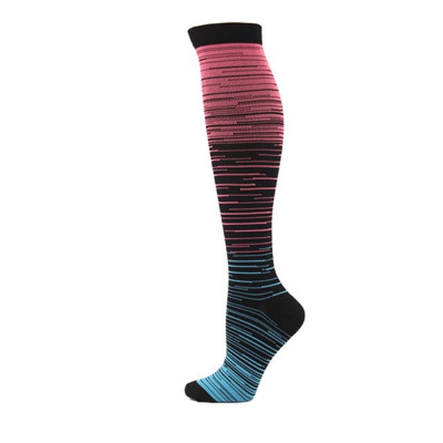 Penkiiy Bas de Compression pour Hommes Motif Coloré Bas de Pression Hommes Femmes Bas Élastiques Mouvement Extérieur Bas Rouges